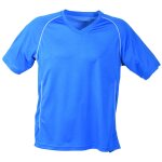 T - shirt polyester enfant col v maillot football - jn386k - bleu T - shirt polyester enfant col v maillot football - jn386k - bleu