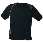 T - shirt polyester enfant col v maillot football - jn386k - noir T - shirt polyester enfant col v maillot football - jn386k - noir