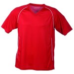 T - shirt polyester enfant col v maillot football - jn386k - rouge T - shirt polyester enfant col v maillot football - jn386k - rouge