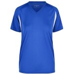 T - shirt running respirant jn316 - bleu roi et blanc - femme