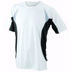 T - shirt running respirant jn391 - blanc et noir - homme