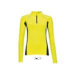 T - shirt running manches longues - femme - 01417 - jaune fluo