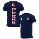 S - t - shirt - sergio ramos - psg - bleu - manches courtes - coton