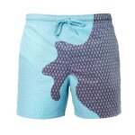 Short de bain a couleur changeante pour hommes, short de plage pour hommes, slip de bain, pantalon confortable ...