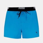 Short de bain speed blue uni avec elastique noir homme puma