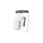 Short de compression avec coquille de baseball shock doctor bioflex cup blanc