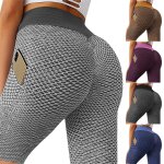 Short de fitness taille haute sans couture pour femmes, push - up, dcontract, moulant, pour entranement ...