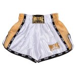 Short métal boxe extrem blanc et dorél Short métal boxe extrem blanc et dorél