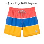 Short de plage rayé a séchage rapide pour hommes, avec doublure en maille, maillot de bain pour sport, ... Short de plage rayé a séchage rapide pour hommes, avec doublure en maille, maillot de bain pour sport, ...