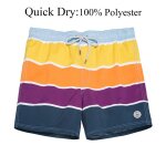 Short de plage rayé a séchage rapide pour hommes, avec doublure en maille, maillot de bain pour sport, ... Short de plage rayé a séchage rapide pour hommes, avec doublure en maille, maillot de bain pour sport, ...
