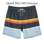 Short de plage rayé a séchage rapide pour hommes, avec doublure en maille, maillot de bain pour sport, ... Short de plage rayé a séchage rapide pour hommes, avec doublure en maille, maillot de bain pour sport, ...