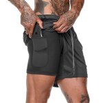 Short de sport 2 en 1 a s�chage rapide pour homme, pantalon court de sport, fitness, jogging, entra�nement, ...
