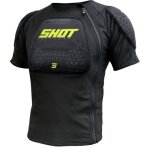 Shot airlight veste protector a manches courtes, noir - jaune, taille xl pour hommes