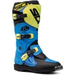 Sidi flame bottes de motocross pour enfants, noir - bleu - jaune, taille 31 pour des gamins