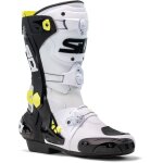 Sidi rex bottes de moto, noir - blanc - jaune, taille 45 pour hommes