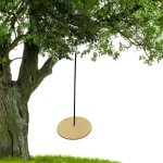 Sige de balanoire en plaque a disque rond, corde d'escalade durable et fiable, balanoire pour arbres, ...
