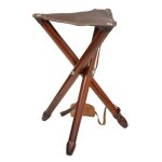 Sige battue en crote de cuir pliable h 65cm