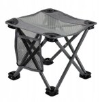 Sige de pche d'extrieur lger, gris, grand
