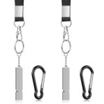 Sifflet d'urgence avec lanire en aluminium 2 pices / ensemble, sifflet de survie de scurit pour randonne ...
