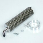 Silencieux cartouche de pot d'�chappement 2 vis 37mm kevlar chrome pour scooter