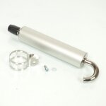 Silencieux cartouche pot echappement a emboiter �22mm alu chrome pour scooter