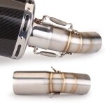 Silencieux de moto a enfiler, tuyau de liaison interm�diaire, tube allergique a enfiler, acier inoxydable, ...