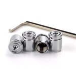 Silver valve de pneu de sport antivol, anti - poussi�re, capuchon de tige de valve, pour voitures, v�lo, ...