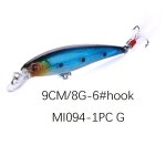 Simulation faux appât laser faux appâts de pêche 9cm8g costume minollua appât - 7 couleurs, jj162 Simulation faux appât laser faux appâts de pêche 9cm8g costume minollua appât - 7 couleurs, jj162