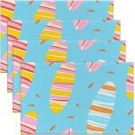 Sjzg - enfants adolescents coloré planche de surf sets de table lot de 4, rayures géométriques tapis ... Sjzg - enfants adolescents coloré planche de surf sets de table lot de 4, rayures géométriques tapis ...