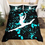 Sjzg - ensemble de literie de gymnastique pour filles 140x200 pour gymnaste enfants garons ados, housse ...