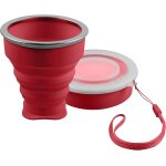 Sjzg - gobelet pliable en silicone rouge, tasse de voyage pratique, gobelet de camping u2013 210 ml