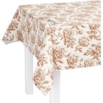 Sjzg - nappe lavable au mtre - 240 x 140 cm (bord coup) - motif rose anglais - marron - impermable ...