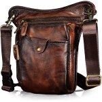 Sjzg - sacs de jambe sac en cuir vritable hommes messager sac a bandoulire sacs a la taille sports ...