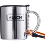 Sjzg - ® tasse de camping avec mousqueton et couvercles - tasse a caf� double paroi inox - tasse metal ...