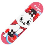 Skateboard a quatre roues en bois d'rable pour enfants dbutants, skateboard d'extrieur a double bascule ...
