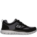 Skechers flex agoura chaussures de sport baskets basses respirant hommes - noir / gris - 39. 5
