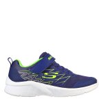 Skechers microspec t runners baskets chaussures de course garons couleur bleu marine / lime taille 28 ...