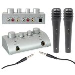 Skytec mini syst�me 2 canaux karaok� pa set table de mixage + 2 micros