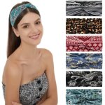 Slep - 6pcs bandana headsband for women wide wavy headscarf boho head scarfs wraps turban fabric elastic ...