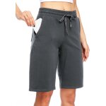 Slep - bermuda long en coton pour femme - 25, 4 cm - pour le yoga, l'exercice - longueur genou - entraînement ... Slep - bermuda long en coton pour femme - 25, 4 cm - pour le yoga, l'exercice - longueur genou - entraînement ...