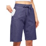 Slep - bermuda long en coton pour femme - 25, 4 cm - pour le yoga, l'exercice - longueur genou - entraînement ... Slep - bermuda long en coton pour femme - 25, 4 cm - pour le yoga, l'exercice - longueur genou - entraînement ...