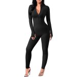 Slep - combinaison de yoga a manches longues col en v ctel avec fermeture eclair pour femme - pour ...