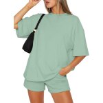 Slep - ensemble sport femme 2 pièces ensemble femme ete manches courtes sweatshirt col rond short décontracté ... Slep - ensemble sport femme 2 pièces ensemble femme ete manches courtes sweatshirt col rond short décontracté ...