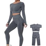 Slep - ensemble de vêtements de sport sans couture pour femme, pantalon a manches longues, pantalon de ... Slep - ensemble de vêtements de sport sans couture pour femme, pantalon a manches longues, pantalon de ...