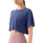 Slep - femmes aptitude entranement hauts courts manche courte yoga tee shirts athltique fonctionnement ...