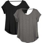 Slep - femme t - shirt de sport a manche courtes shirt de yoga col en v, décontracté tee shirt, lot de ... Slep - femme t - shirt de sport a manche courtes shirt de yoga col en v, décontracté tee shirt, lot de ...