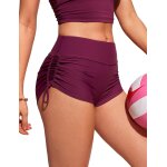 Slep - femmes short de bain taille haute a fronces latrales ajustables respirant natation bas de maillot ...