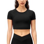 Slep - femme sports aptitude de base fitness manche courte tee t shirts compression hauts courts