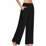 Slep - femmes taille haute fente pantalon de yoga stretch large pantalon de survtement de sport pantalon ...