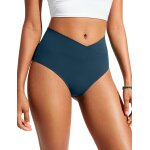 Slep - femmes v cut bikini bas taille haute croix devant maillot de bain bas de maillot de bain a couverture ...